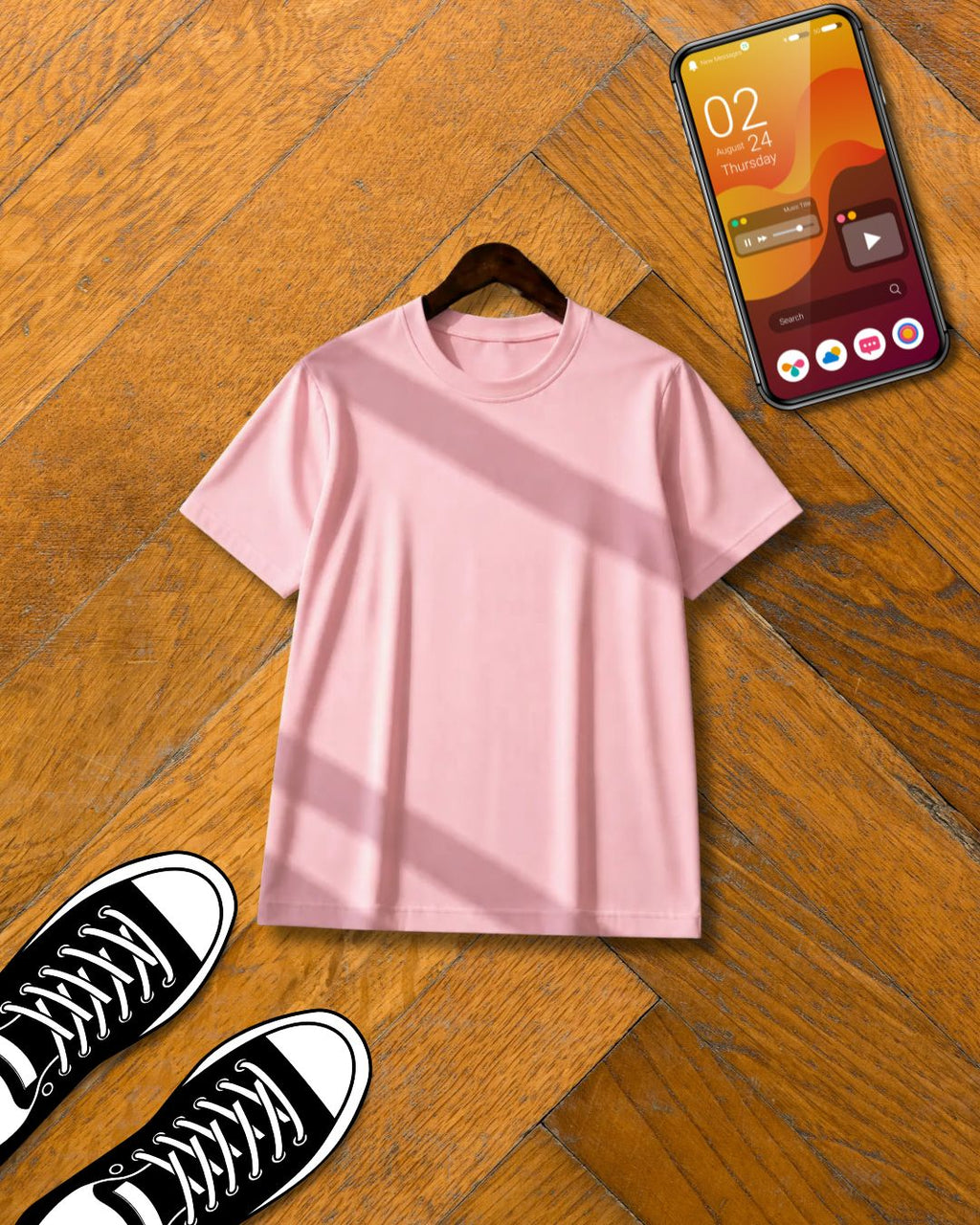 BABY PINK HALF SLEEVE T-SHIRT