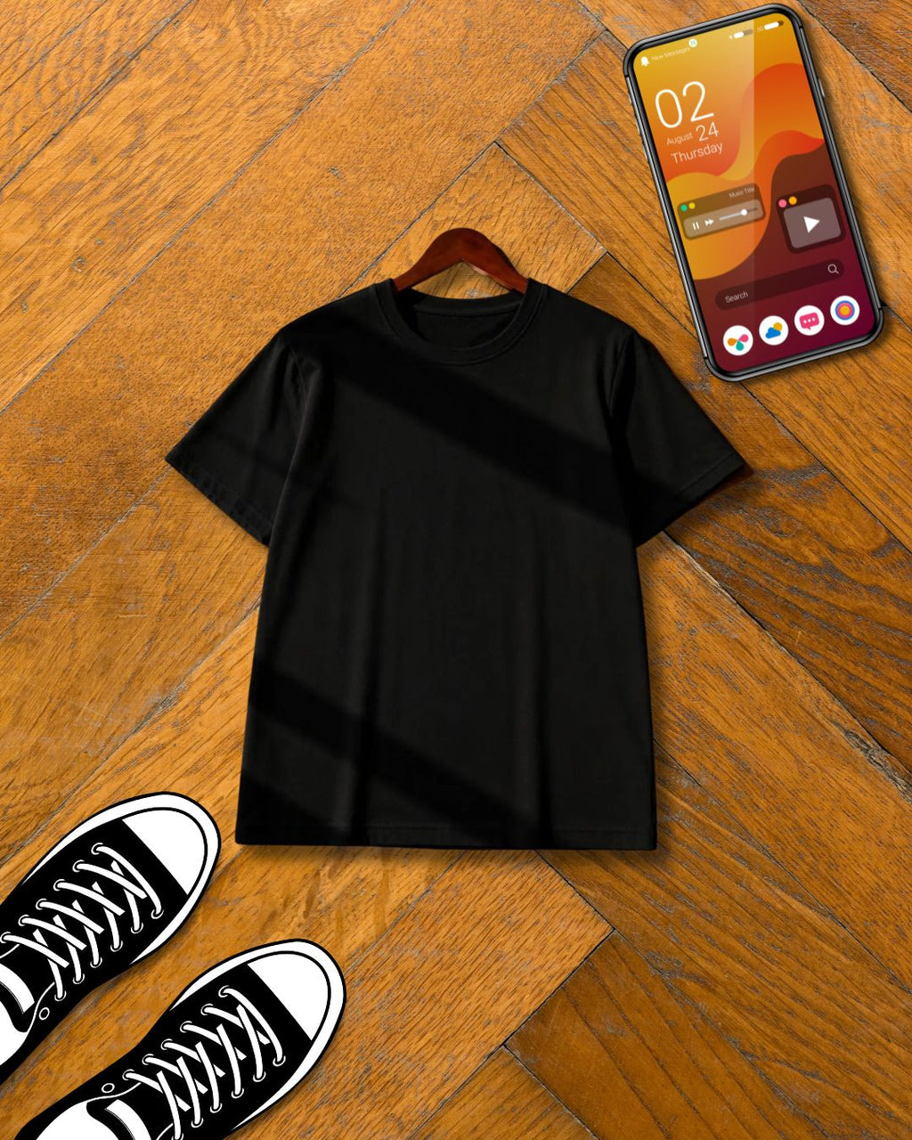 BLACK HALF SLEEVE T-SHIRT