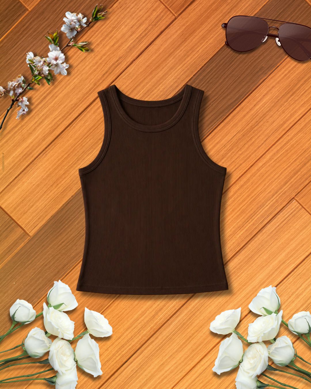 DARK BROWN INNER TANK TOP