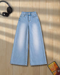 SKY BLUE FADED WIDE LEG BAGGY JEANS