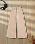 BEIGE WIDE LEG BAGGY JEANS