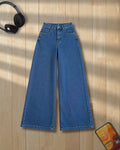 MID BLUE WIDE LEG BAGGY JEANS