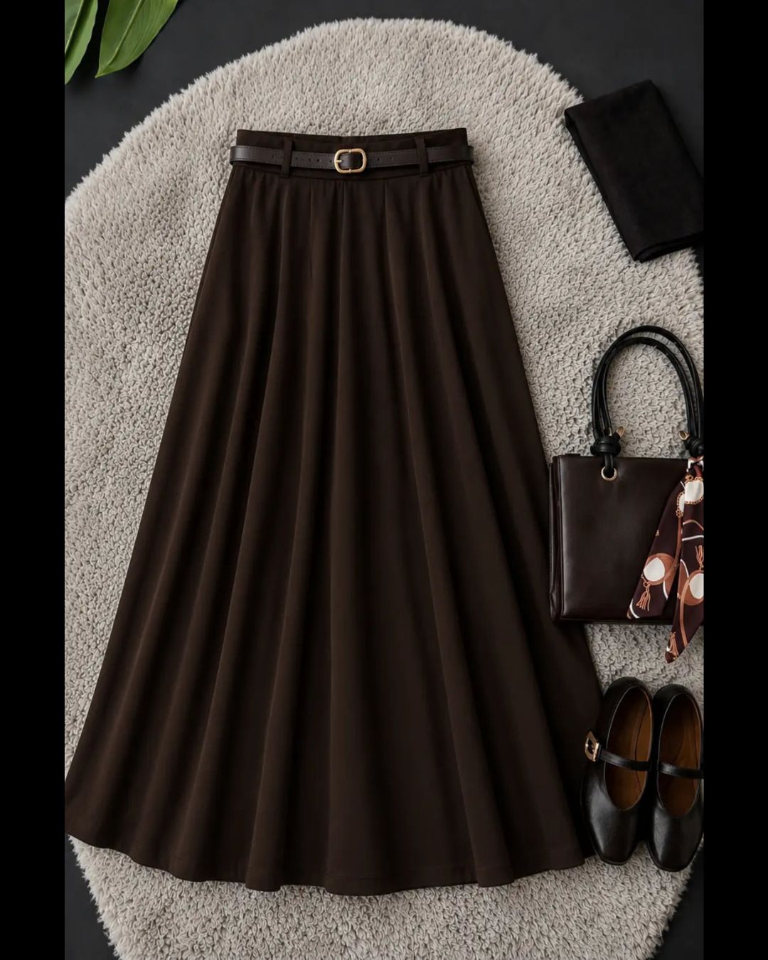 DARK BROWN MAXI SKIRT