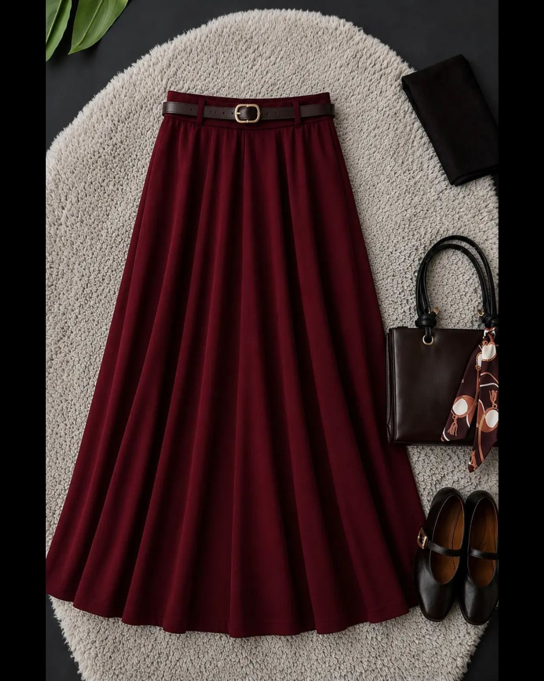 MAROON MAXI SKIRT