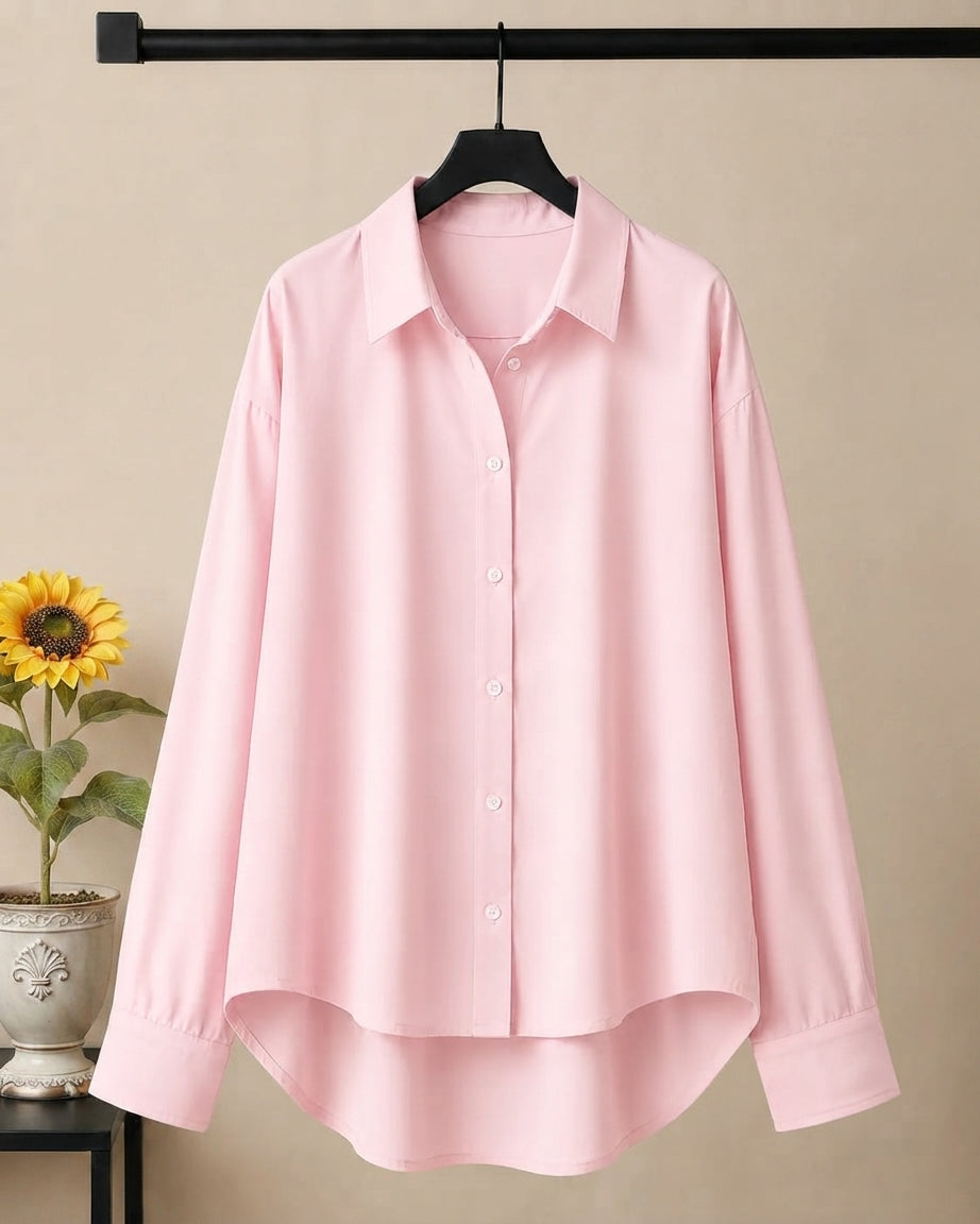 BABY PINK BUTTON DOWN SHIRT