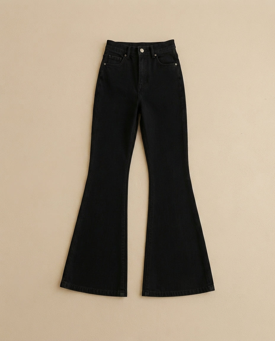 BLACK BELL BOTTOM JEANS