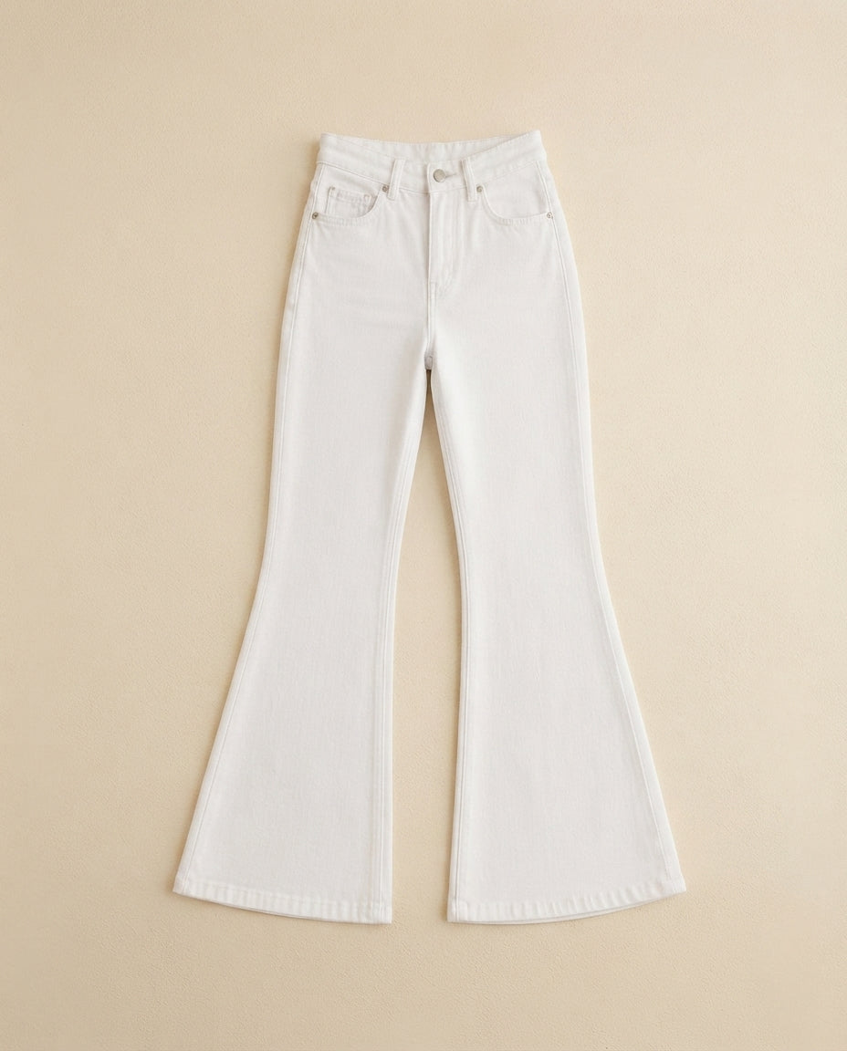 WHITE BELL BOTTOM JEANS