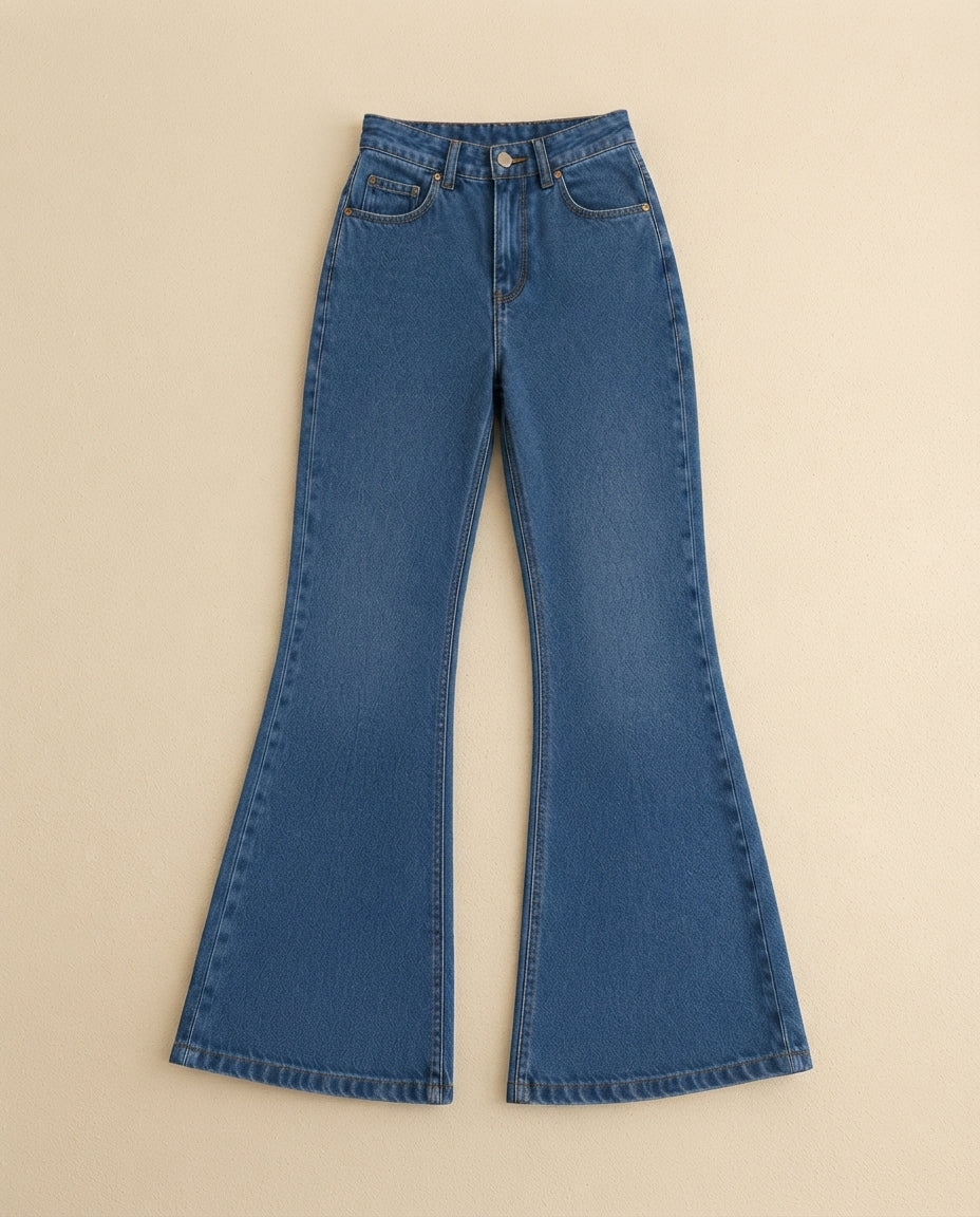 DARK BLUE BELL BOTTOM JEANS