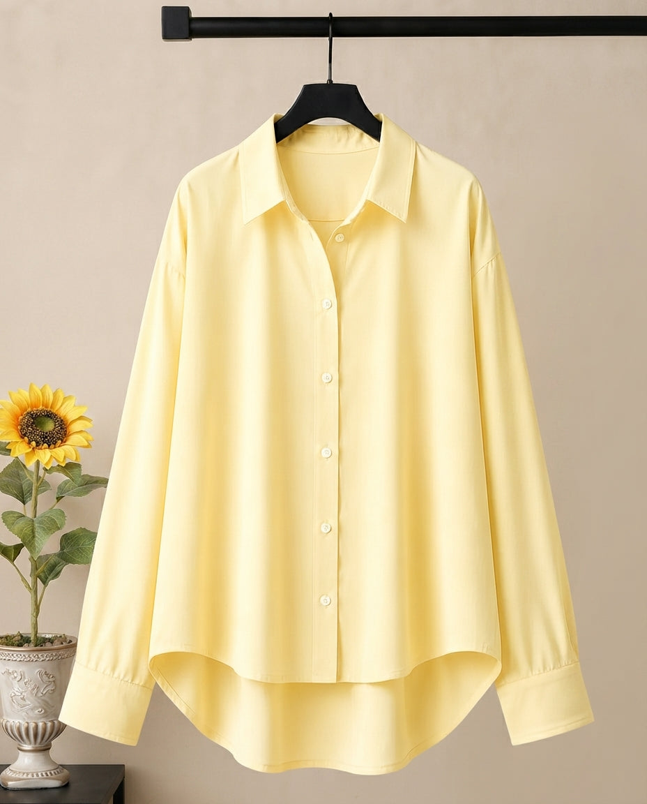 BUTTER YELLOW BUTTON DOWN SHIRT