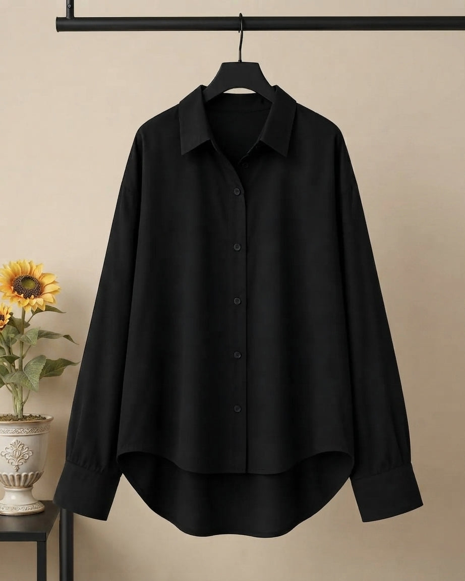 BLACK BUTTON DOWN SHIRT