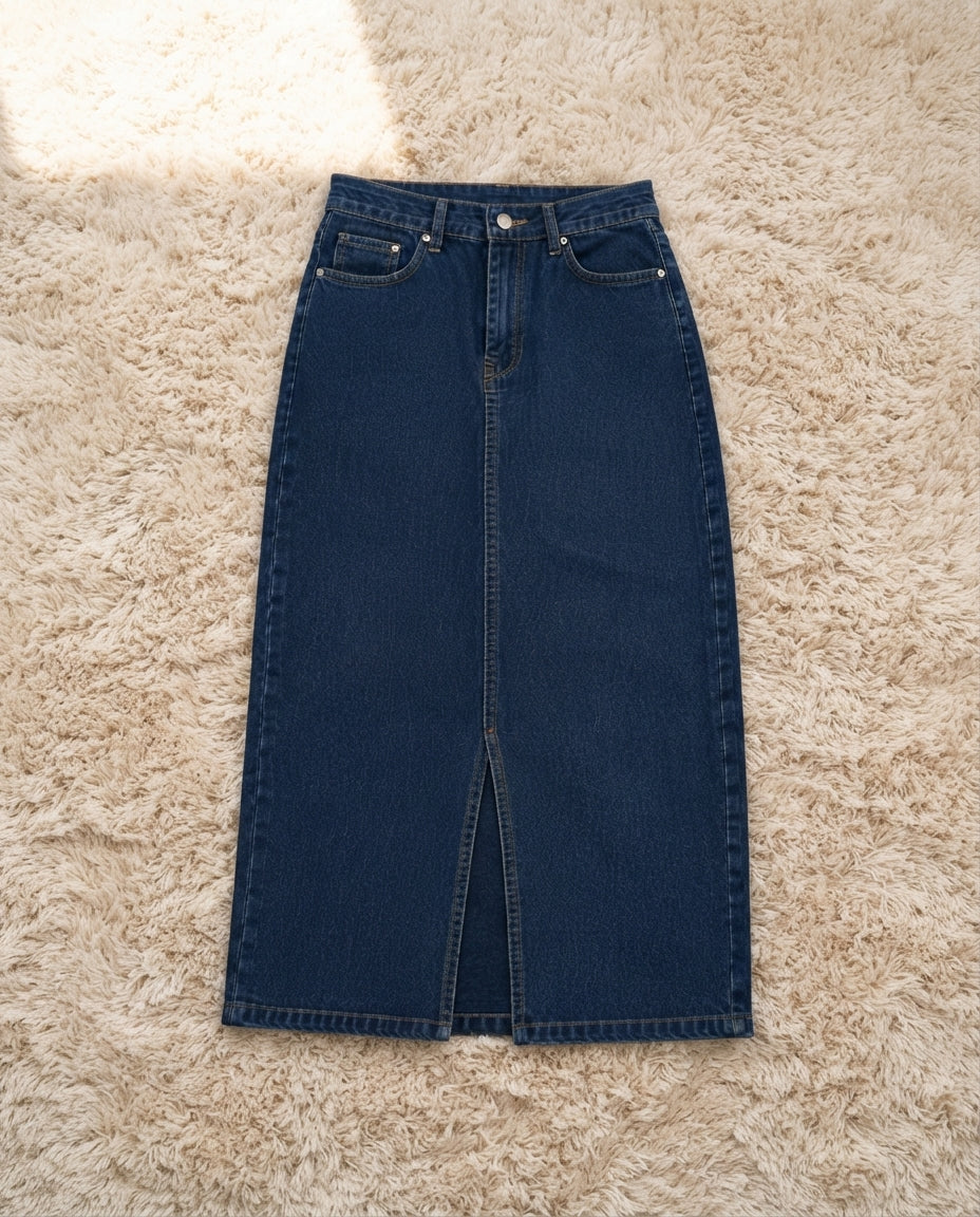 DARK BLUE DENIM SKIRT