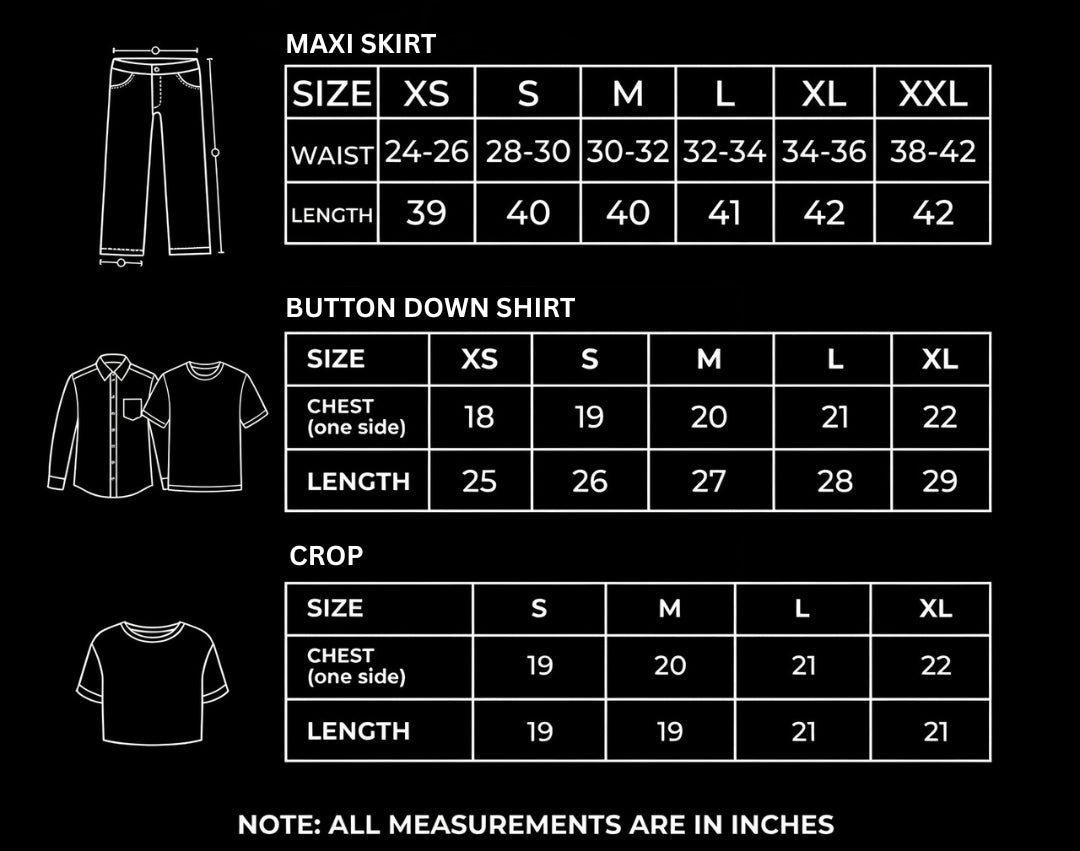DUO PACK ( BLACK BUTTON DOWN SHIRT WITH WHITE MAXI SKIRT )