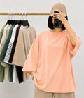 PEACH BAGGY DROP SHOULDER TEE