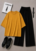 DUO PACK ( MUSTARD BAGGY TEE  WITH BLACK FLAPPER TROUSER)