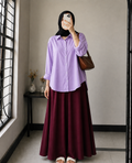 DUO PACK ( LILAC BUTTON DOWN SHIRT WITH MAROON MAXI SKIRT )