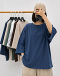 PETROLEUM BLUE BAGGY DROP SHOULDER TEE