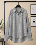 WHITE AND BLACK STRIPES BUTTON DOWN SHIRT