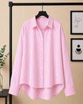 WHITE AND PINK STRIPES BUTTON DOWN SHIRT
