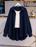 DUO PACK ( NAVY BLUE BUTTON DOWN SHIRT WITH WHITE INNER )